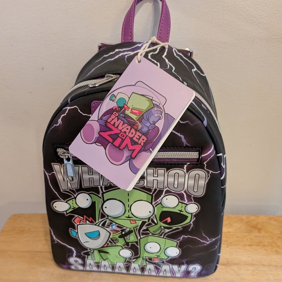 Loungefly Handbags - Loungefly Invader Zim Black and Purple Backpack